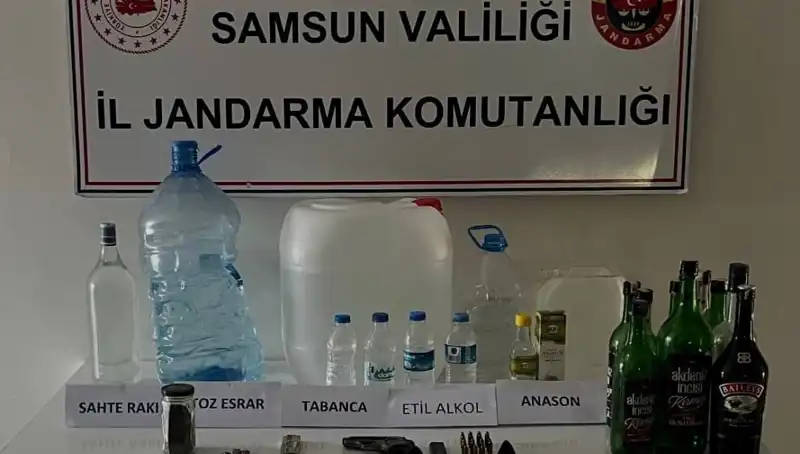 Samsun’da Sahte İçki Operasyonu: Litrelerce El Yapımı Alkol Ele Geçirildi