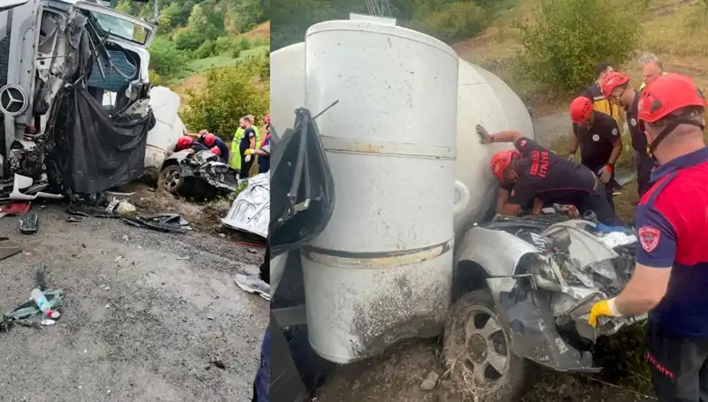Beton Mikseri Otomobilin Üzerine Devrildi: Faciada 1 Ölü, 1 Yaralı